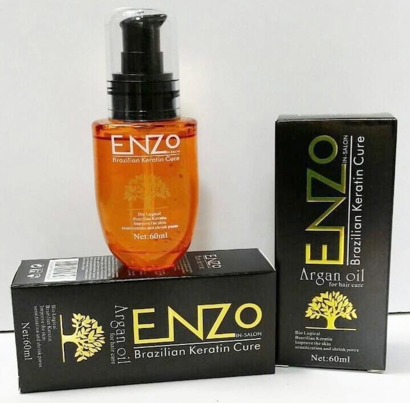 روغن مو آرگان حاوی کراتین برزیلی انزو – 60ml