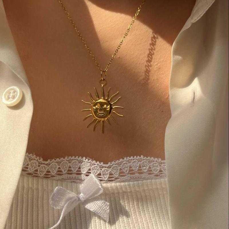 گردنبند زنجیر با خورشید استیل