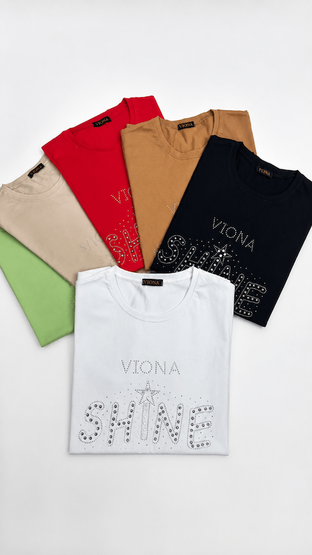 تیشرت نخی زنانه VIONA در رنگ‌های متنوع