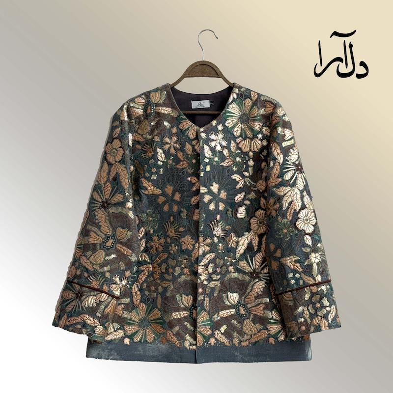 کت مخمل سوزندوزی ژاکارد