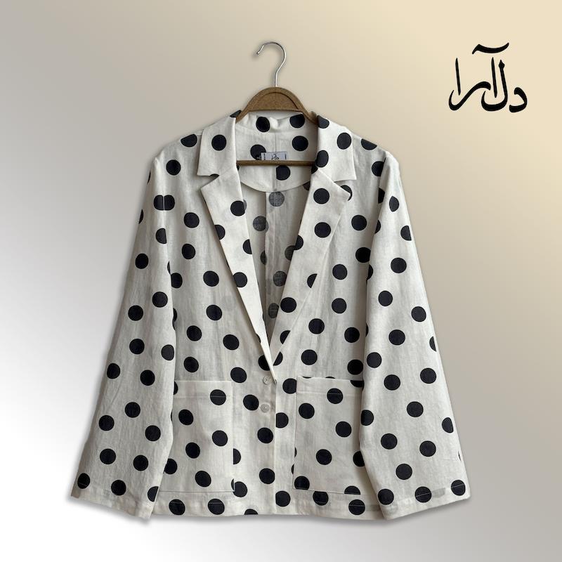 کت لینن طرح دار