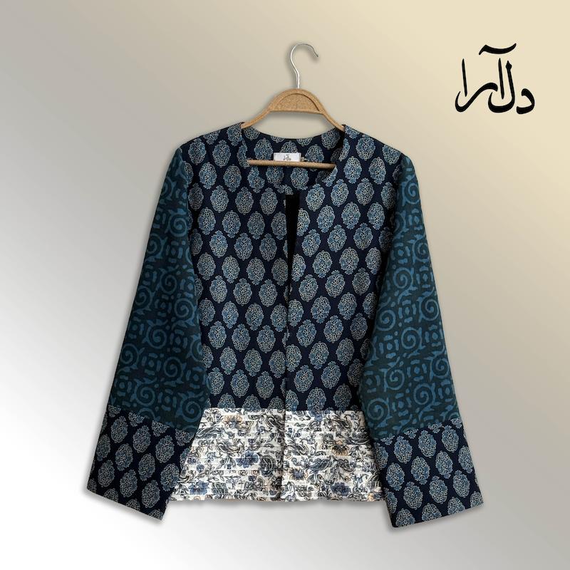 کت ترکیبی لینن و باتیک