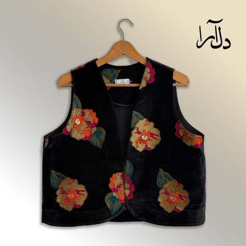 وست مخمل گل دوزی