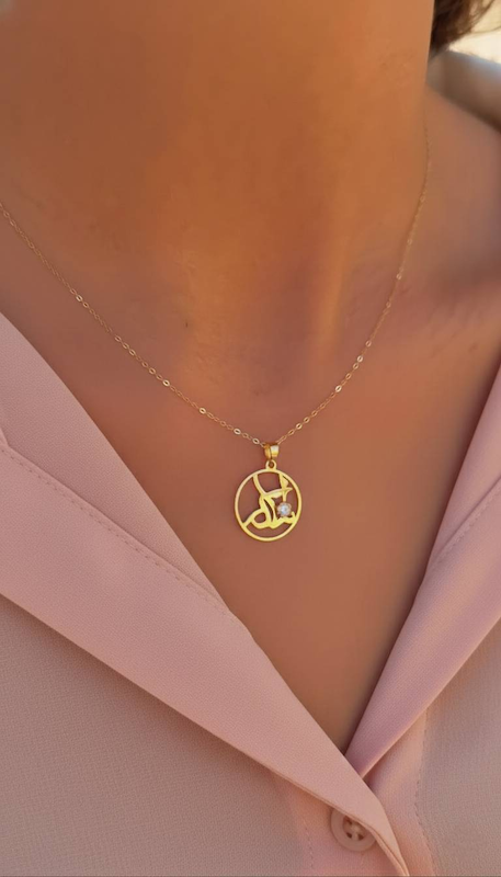 پلاک طلا مادر با نگین سولیتر