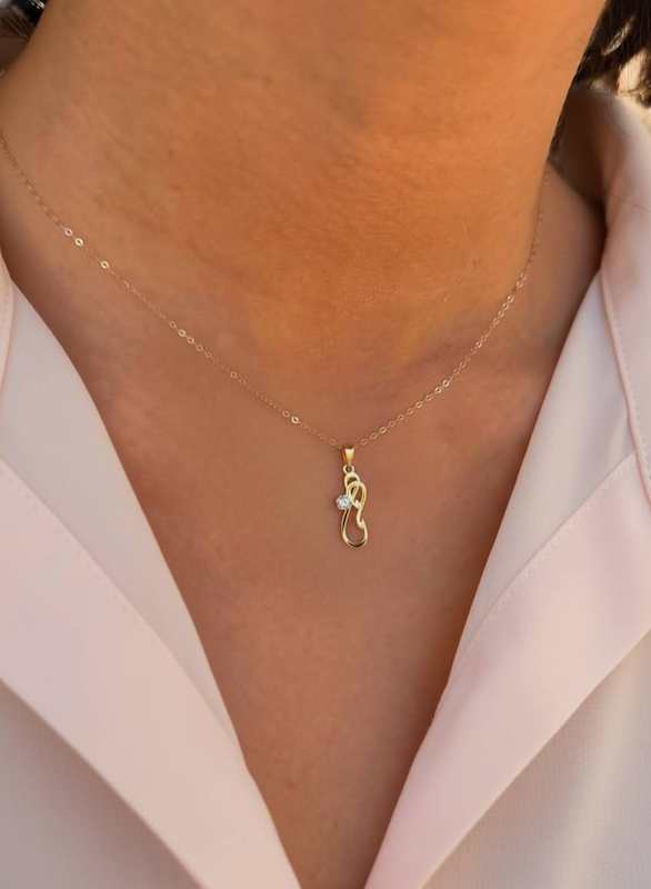 پلاک طلا مامانی با نگین سولیتر