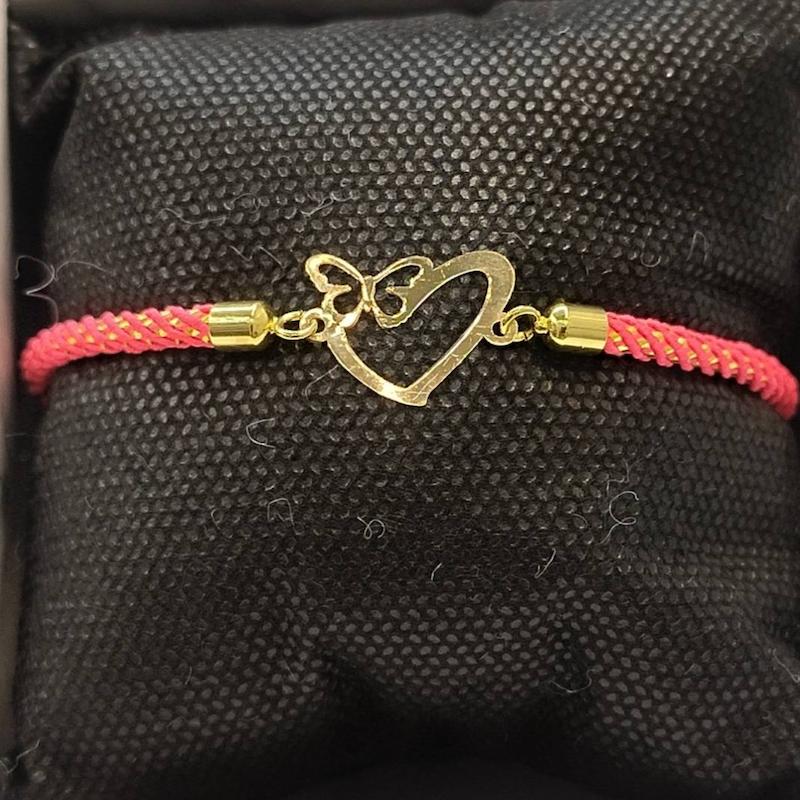 دستبند طلا قلب پروانه