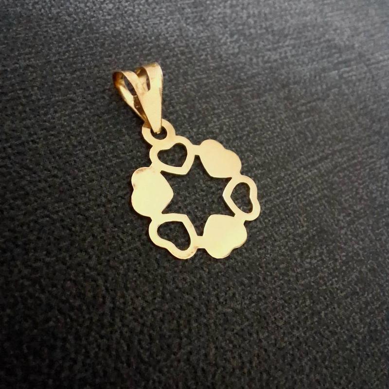 آویز طلا قلب دایره‌ای ۱۸ عیار ظریف