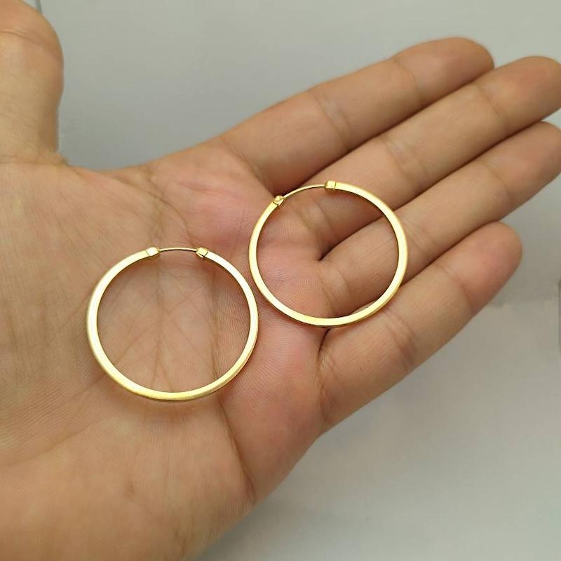 گوشواره طلا حلقه ای | طلا ۱۸ عیار بدون اجرت 