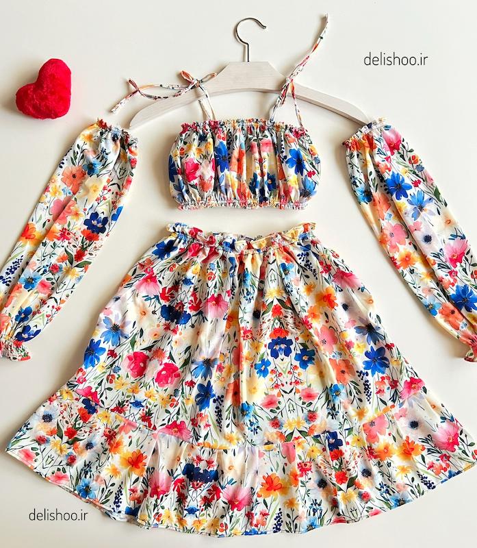 پیراهن گل اطلس🪷1204