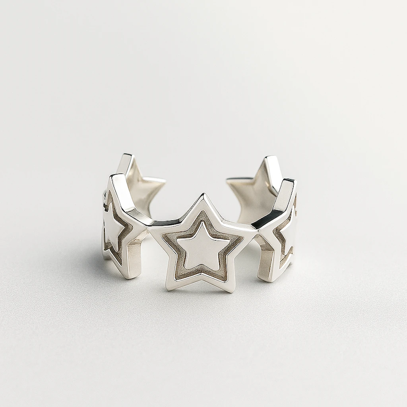 انگشتر نقره مدل آسترال وایت