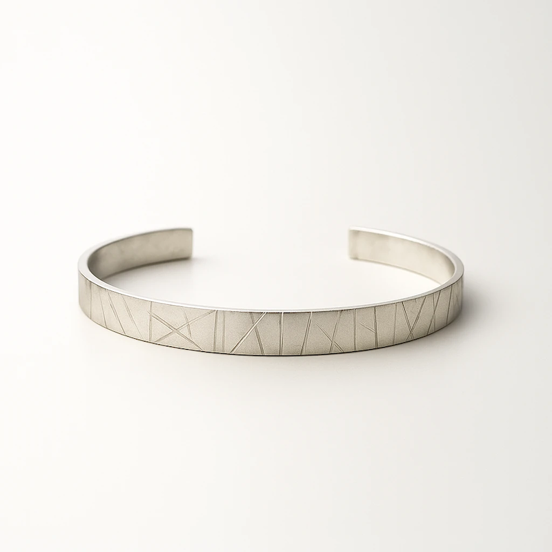 بنگل نقره مدل خطوط مینیمال