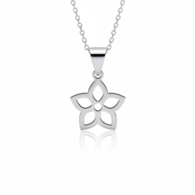 آویز نقره زنانه مدل پنج ضلعی مینیمال