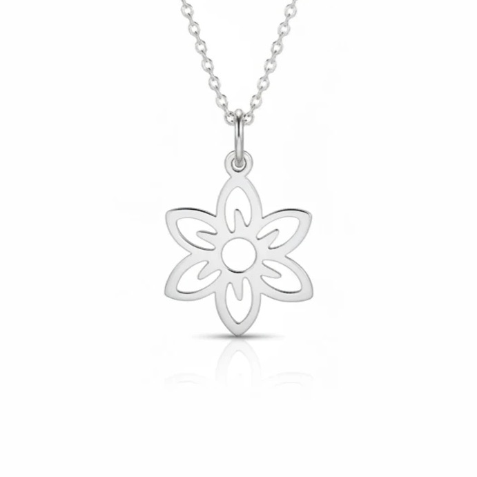 آویز نقره زنانه مدل شکوفه مینیمال