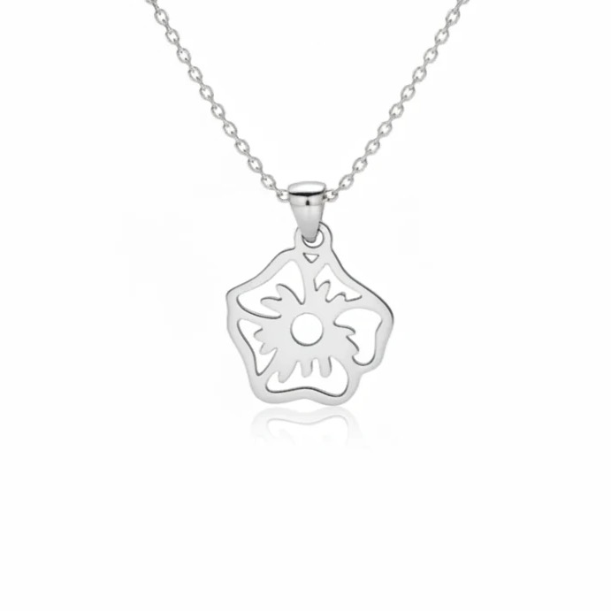 آویز نقره زنانه مدل شکفته مینیمال