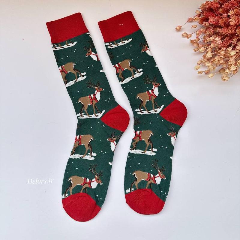 جوراب هنری مردانه کریسمسی 🦌☃️ کد 1317