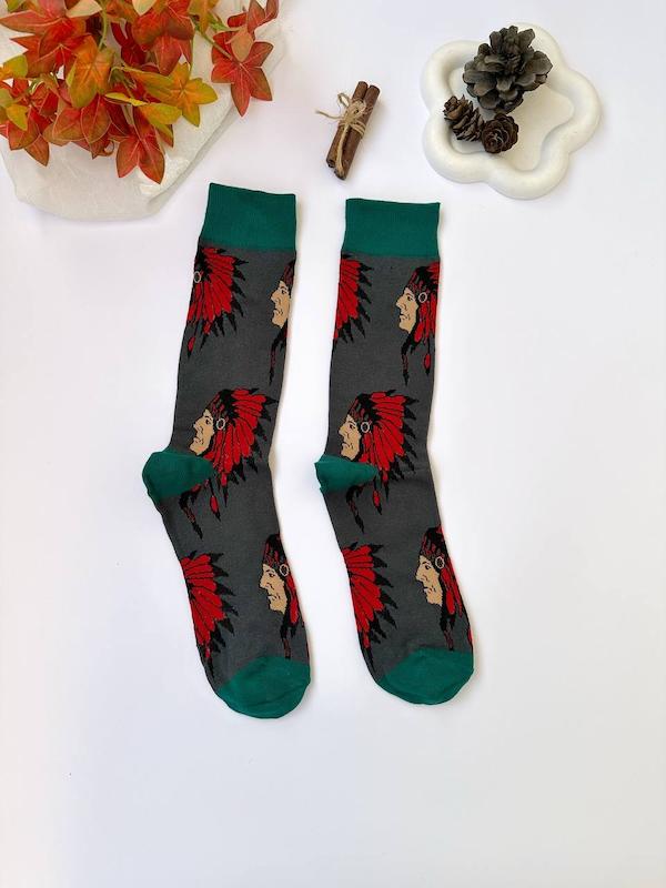 جوراب هنری مردانه سرخ پوست کد1748