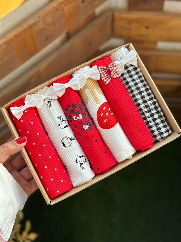 شورت عروسکی 2XL میو قرمز مشکی کد1768