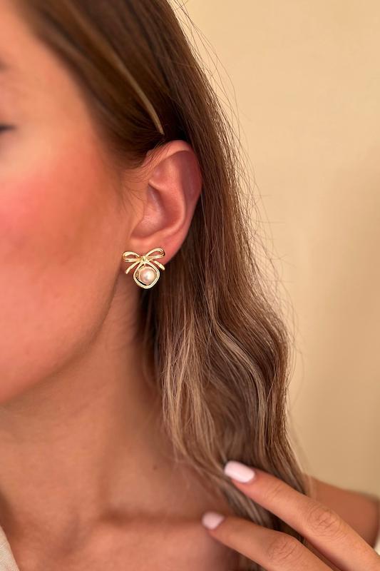 گوشواره طلایی مرواریدی 