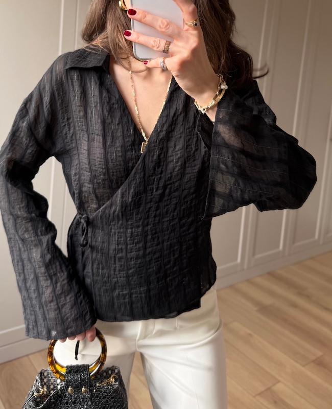 شومیز گره‌ای ترک sheer wrap🇹🇷
