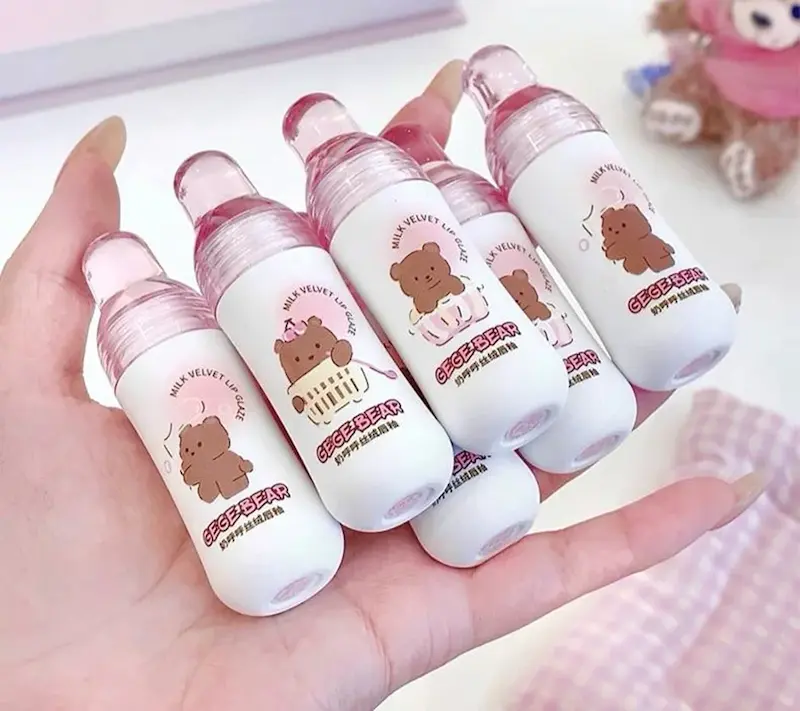 رژلب مایع مات طرح بطری شیر | GEGE BEAR 🍼💕