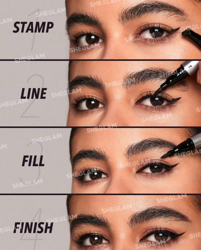 خط چشم دوطرفه استامپی شیگلم SHEGLAM مدل Wing itرنگ مشکی