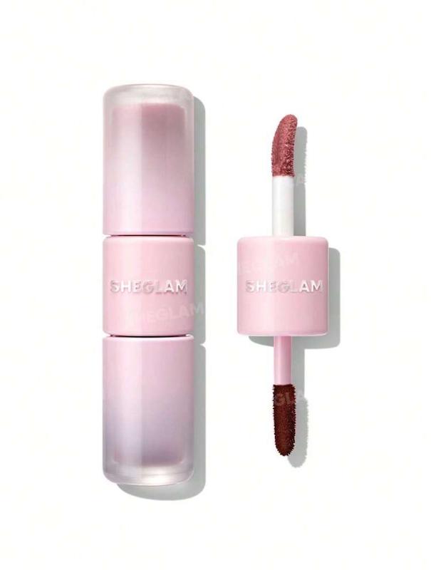 رژ لب پیل‌آف و برق لب دوکاره شیگلم SHEGLAM رنگ Pink macaron