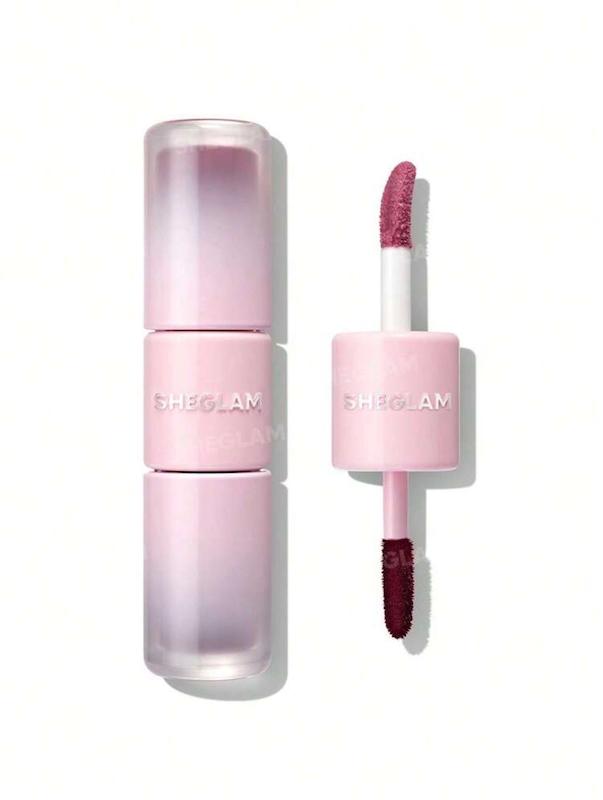 رژ لب پیل‌آف و برق لب دوکاره شیگلم SHEGLAM رنگ Berry milkshake 