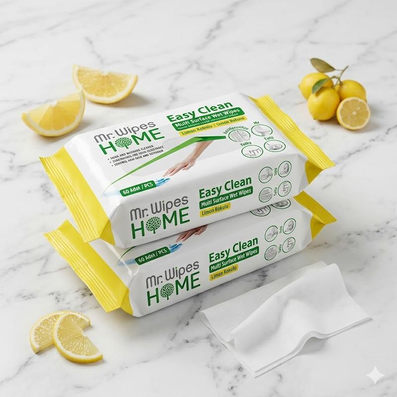 دستمال مرطوب نظافت سطوح لیمویی MR.Wipes