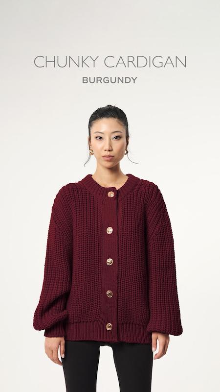 کاردیگان بافت درشت زرشکی   (10% off)