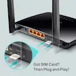 مودم روتر بی‌سیم 4G LTE تی‌پی‌لینک مدل TL-MR6400 با دو آنتن خارجی، شبکه Wi-Fi 2.4 گیگاهرتز، پشتیبانی از 32 کاربر، چهار پورت LAN 10/100 مگابیت و فایروال پیشرفته
