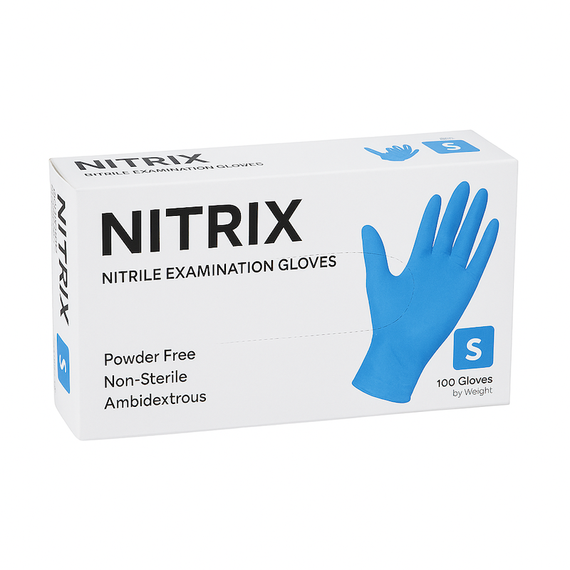دستکش نیتریل نیتریکس| مقاوم، بدون پودر