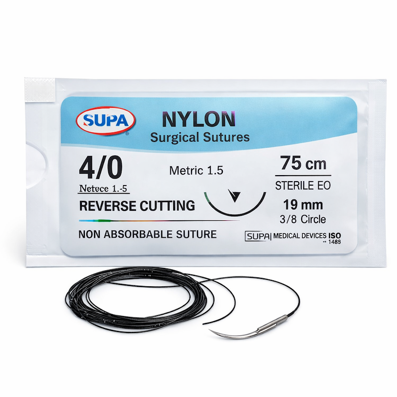 نخ بخیه نایلون 4/0 ریورس کات سوپا (Supa)