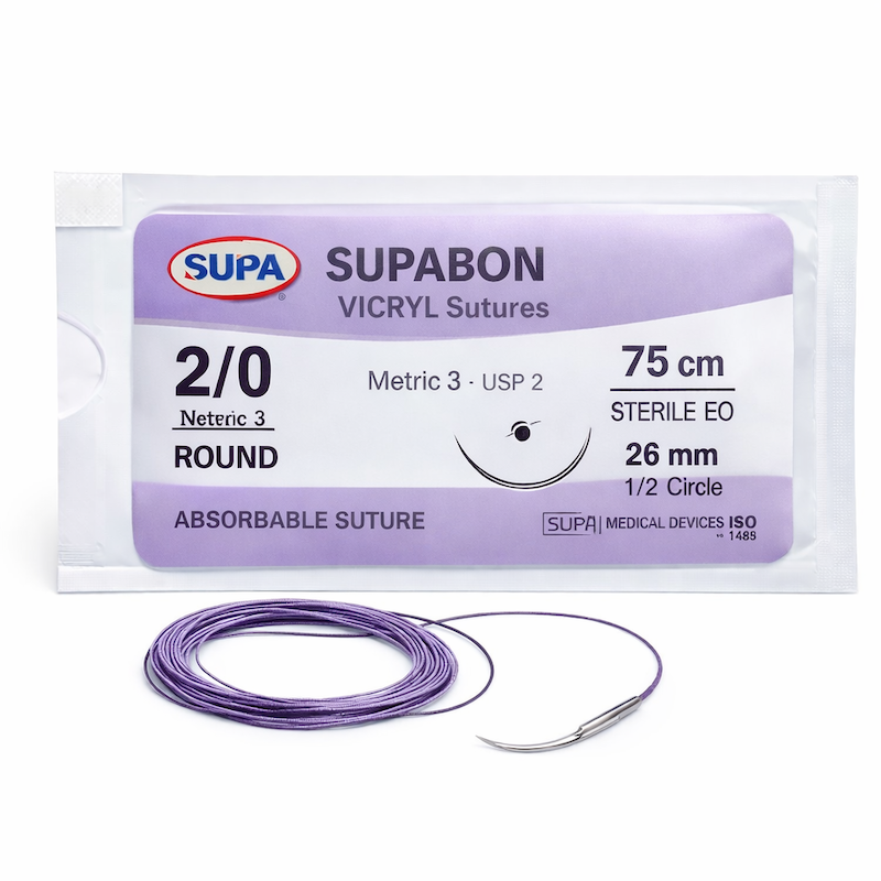نخ بخیه ویکریل سوپابن راند 2/0 سوپا (Supa)