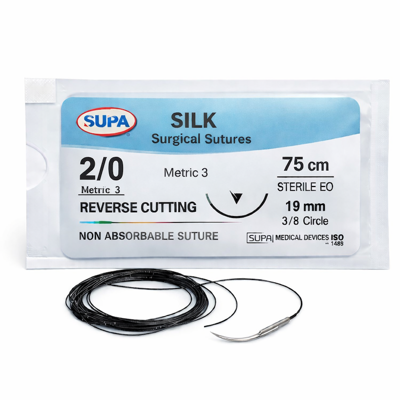 نخ بخیه سیلک 2/0 ریورس کات سوپا (Supa)