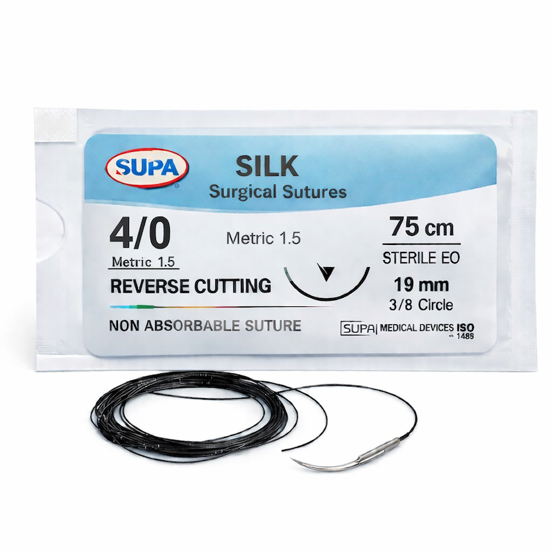 نخ بخیه سیلک 4/0 ریورس کات سوپا (Supa)