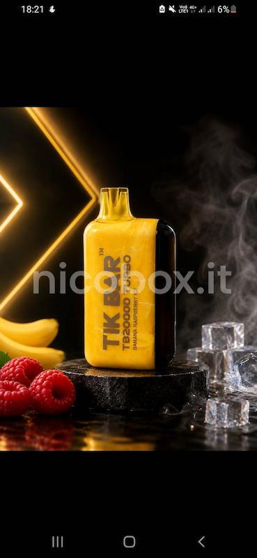 یکبار مصرف 20000 تیک بار طعم موز و تمشک  TIK BAR