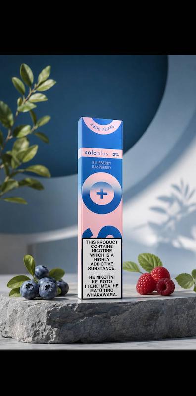 یکبار مصرف ۲۸۰۰ طعم بلوبری و رزبری Solo Plus 2800 Puffs | طعم Blueberry Raspberry