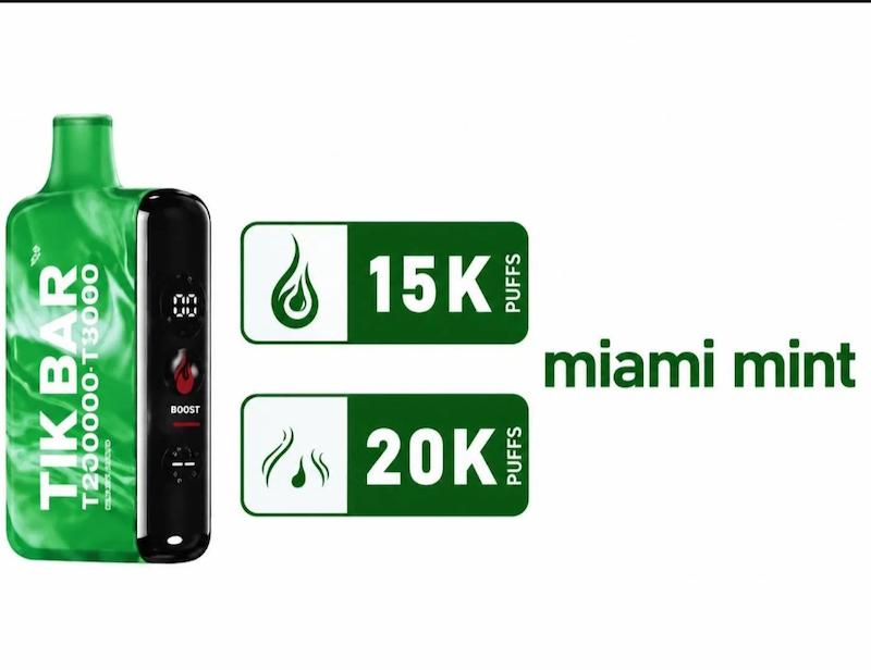 یکبار مصرف تیک بار ۲۰۰۰۰ طعم نعناع میامی TIK BAR MIAMI MINT 