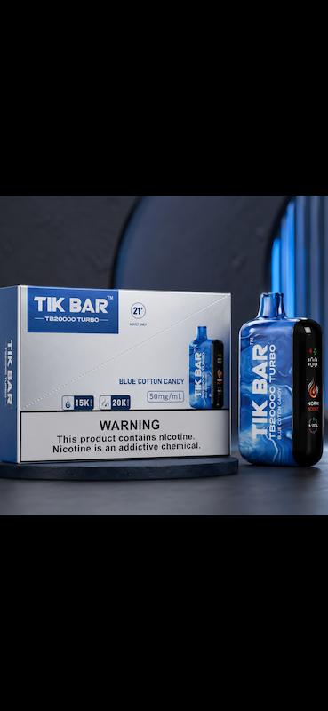 یکبار مصرف تیک بار ۲۰۰۰۰ طعم آبنبات پنبه ایی آبی TIK BAR  Blue Cotton Candy
