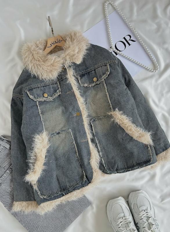 کاپشن جین خزدار 5620