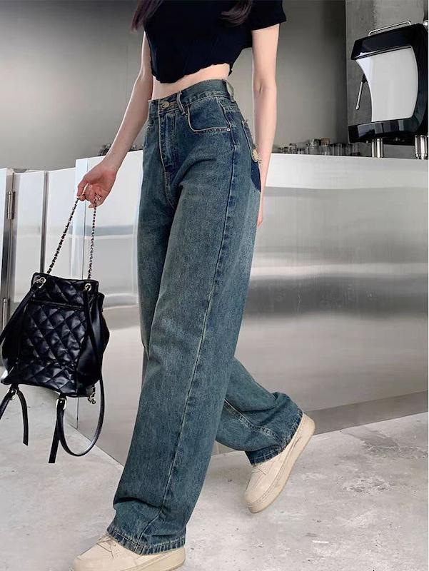 شلوار جین نیم بگ 5685