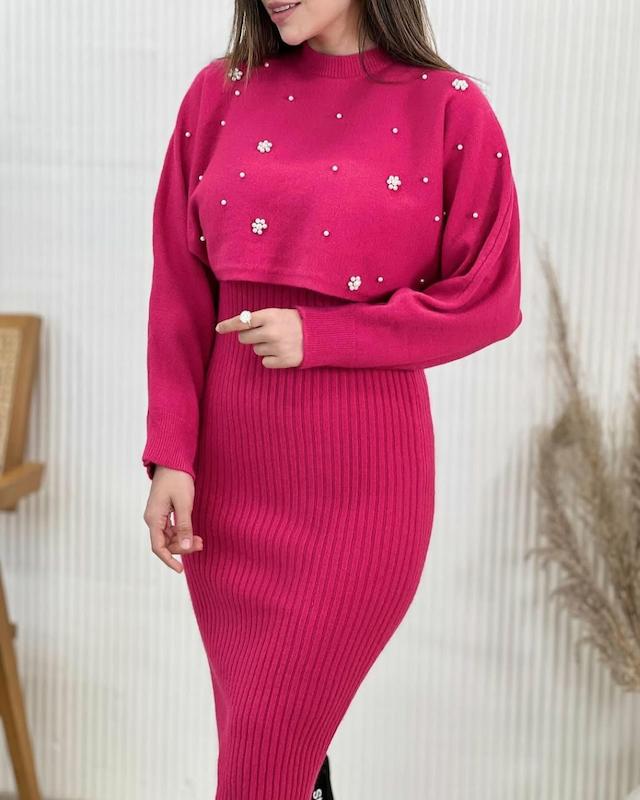 ست بلوز و سارافون بافت 5688