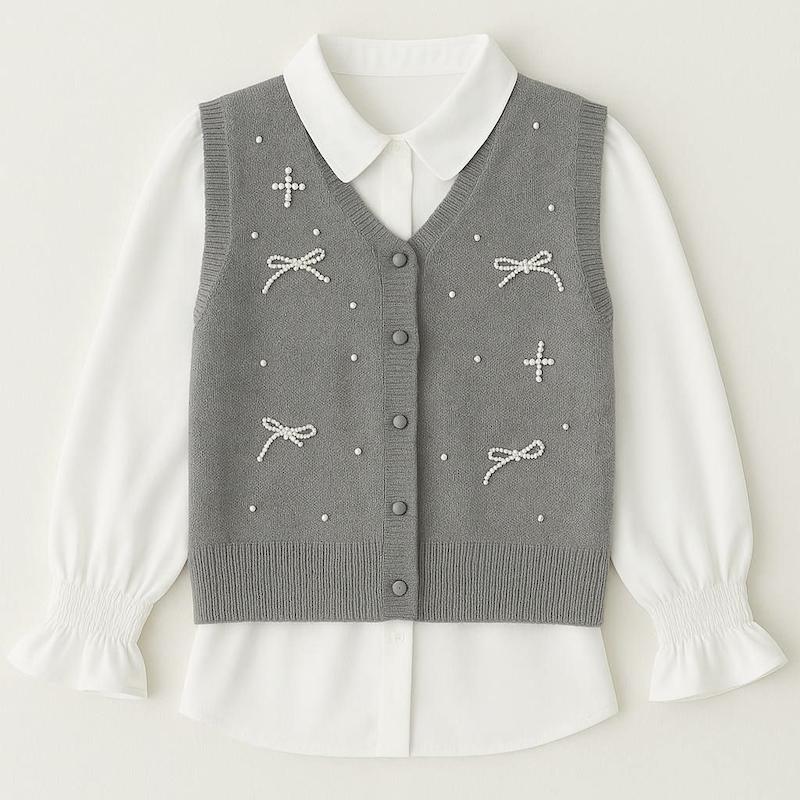 ست شومیز و جلیقه بافت 5701