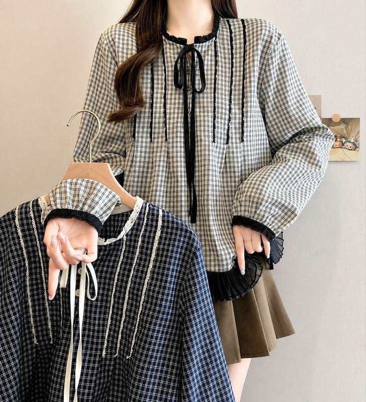 شومیز مجلسی چهارخونه 6015