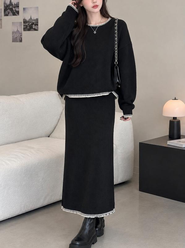 ست بلوز و دامن بافت 8043
