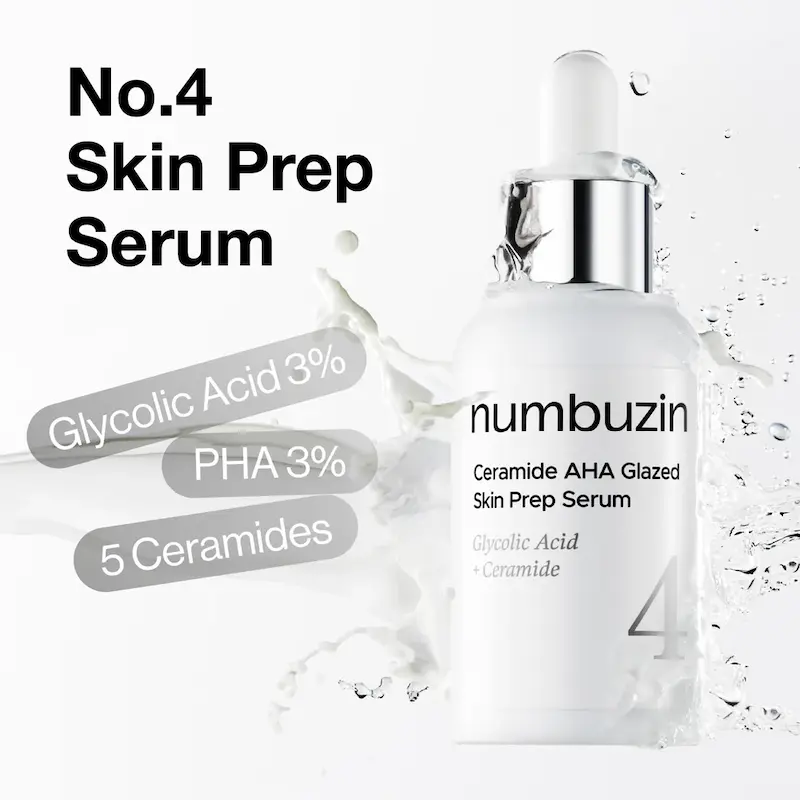 سرم numbuzin No.4 Ceramide AHA Glazed Skin Prep Serum