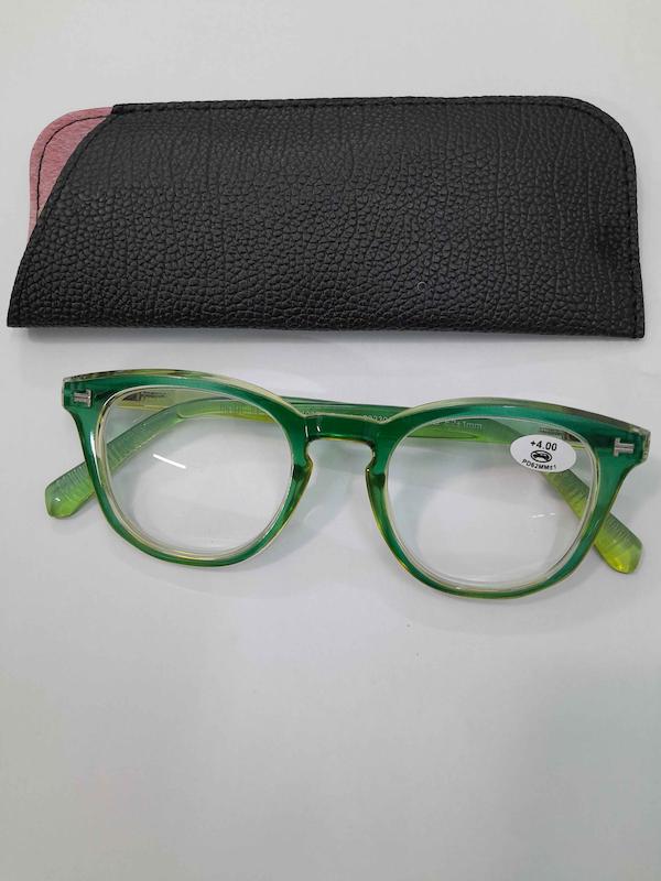 عینک مطالعه آماده نمره 4+ رنگ سبز
