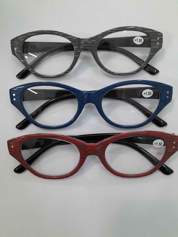 عینک مطالعه آماده نمره 1/5+ مدل گربه ای 