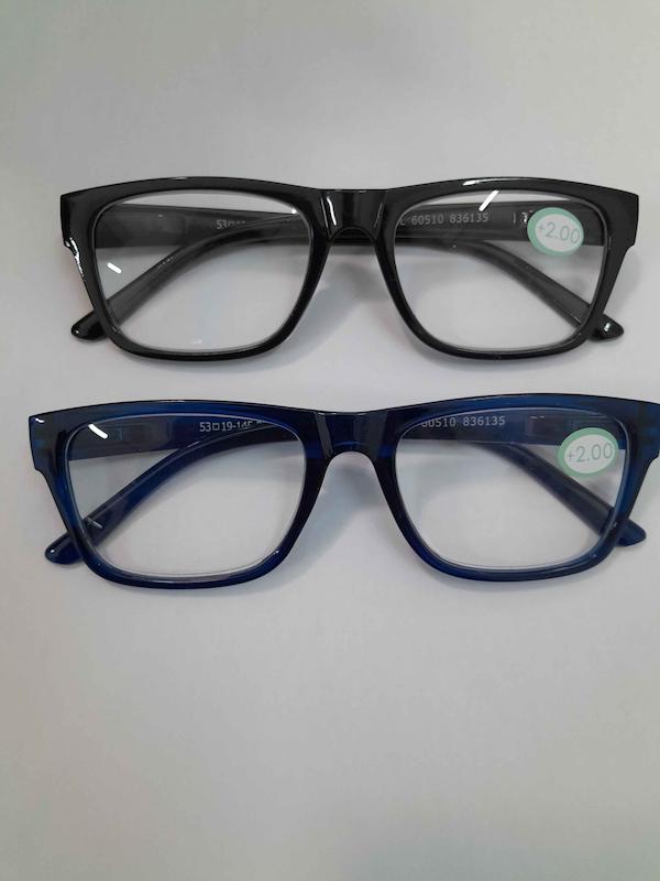 عینک مطالعه آماده نمره 2+ رنگ آبی و مشکی