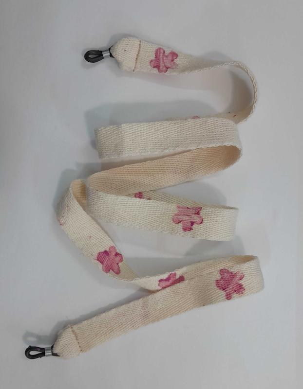 بند عینک کنفی طرح گل صورتی